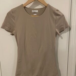 Beige Contour Crew Hip T-Shirt